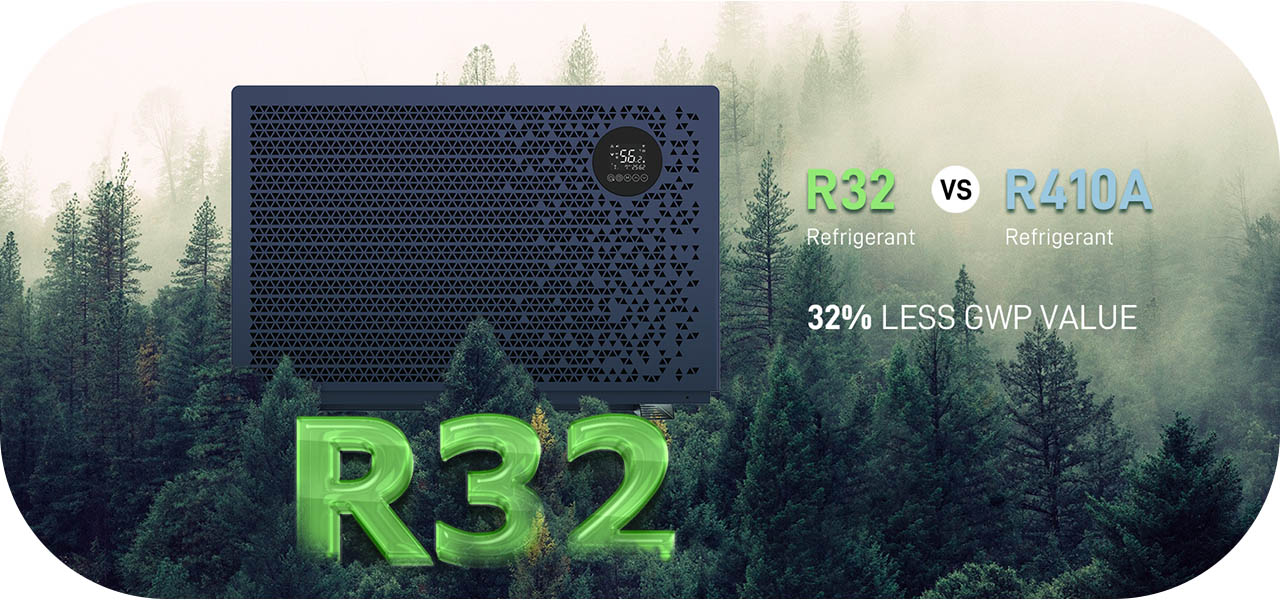 Bomba de calor para piscinas Refrigerante R32 ecol&oacute;gico