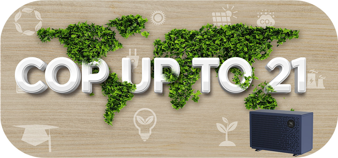 Bomba de calor para piscina COP de alta eficiencia hasta 21