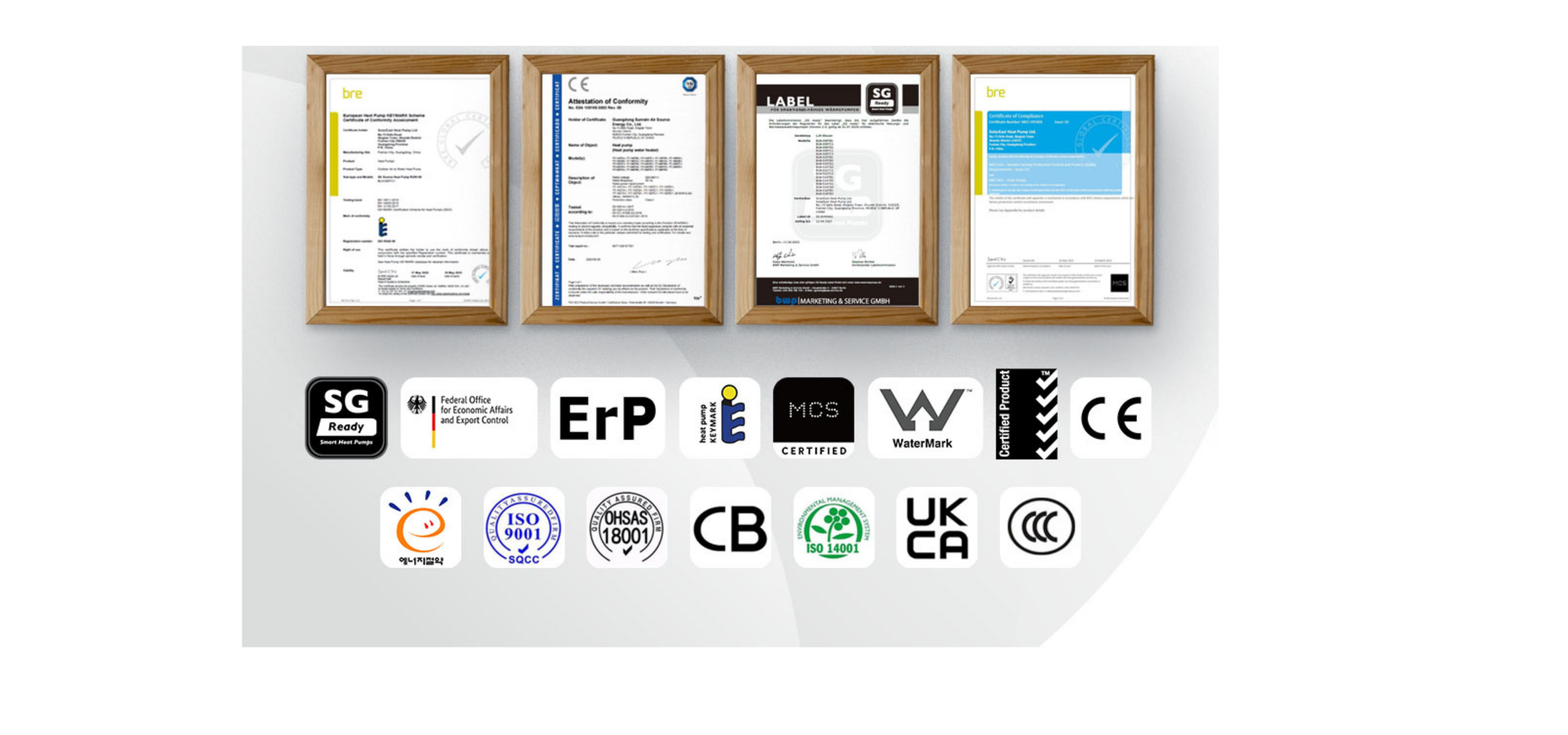 Bombas de calor certificadas Calefacción por suelo radiante con CE ERP Keymark MCS